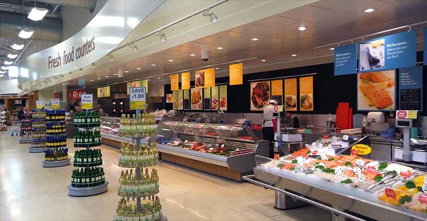 طراحی دکوراسیون سوپرمارکت - دکور مغازه - دکوراسیون مغازه - طراحی دکوراسیون داخلی - 09121641842 – 02188559485