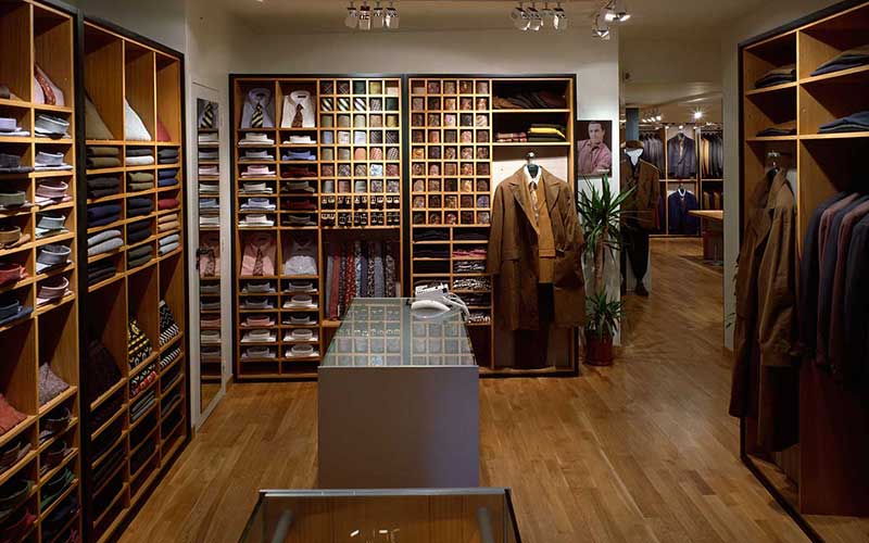 طراحی دکوراسیون مغازه پوشاک مردانه