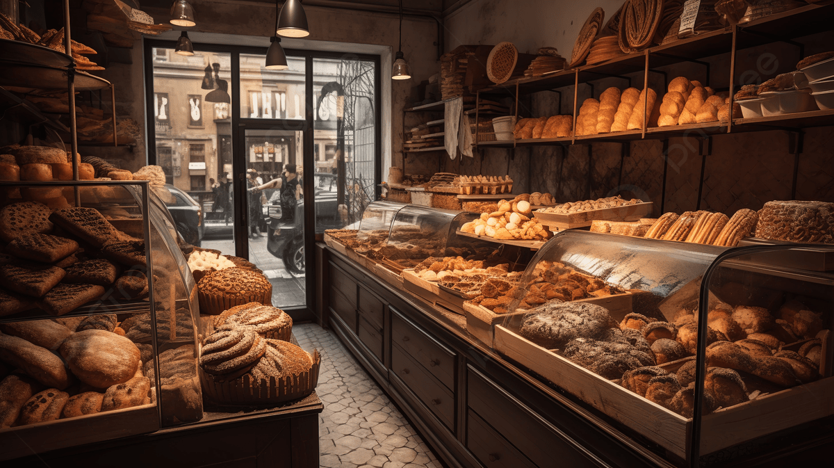 pngtree bakery with a lot of bread and pastries picture image 3496297